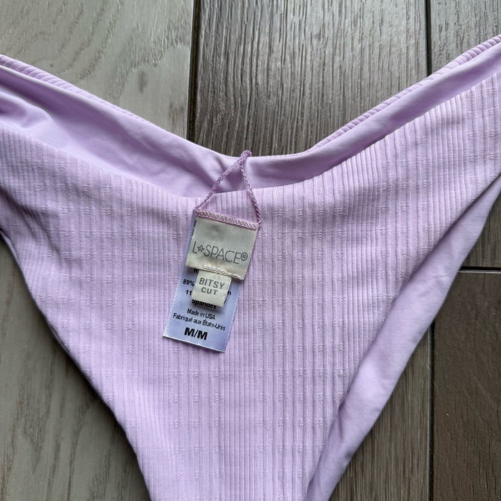 L*Space Lilac Ribbed Bikini Bottom - Picture 2 of 4